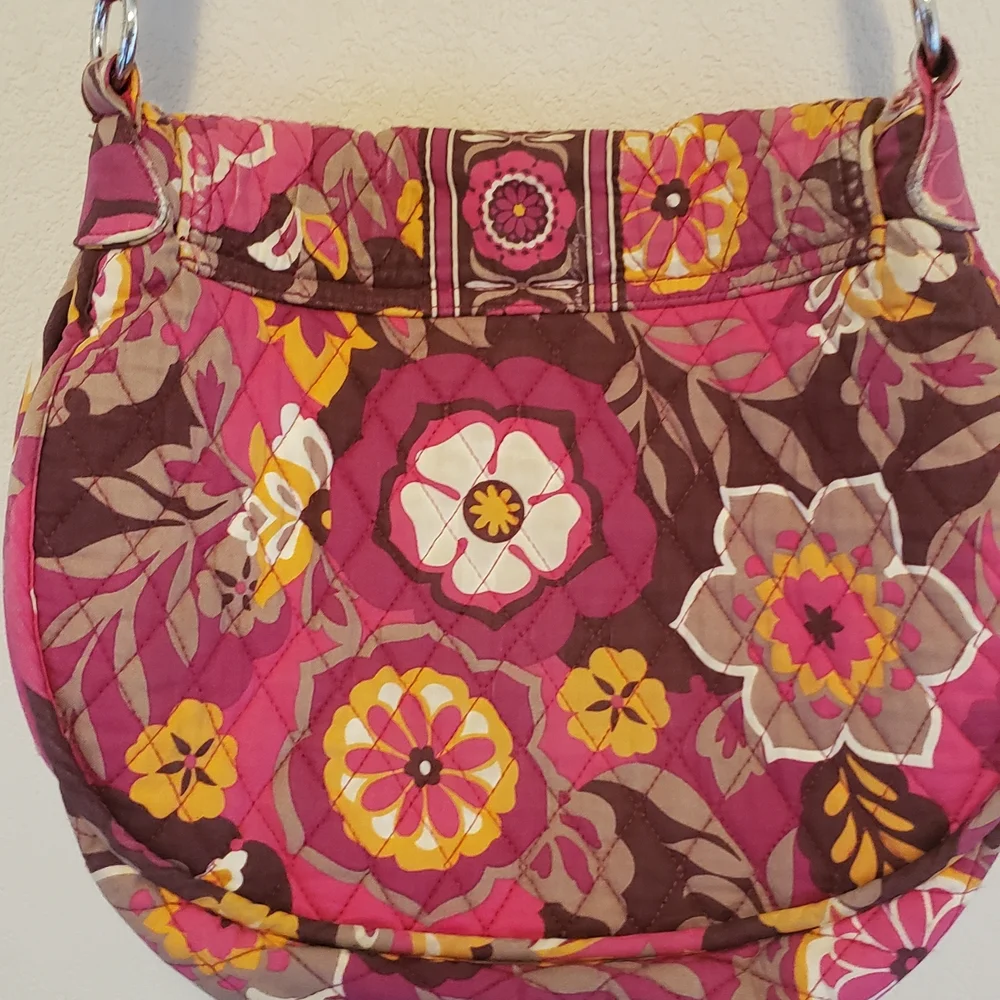 Vera Bradley Pink and Brown Floral Shoulder Bag‎